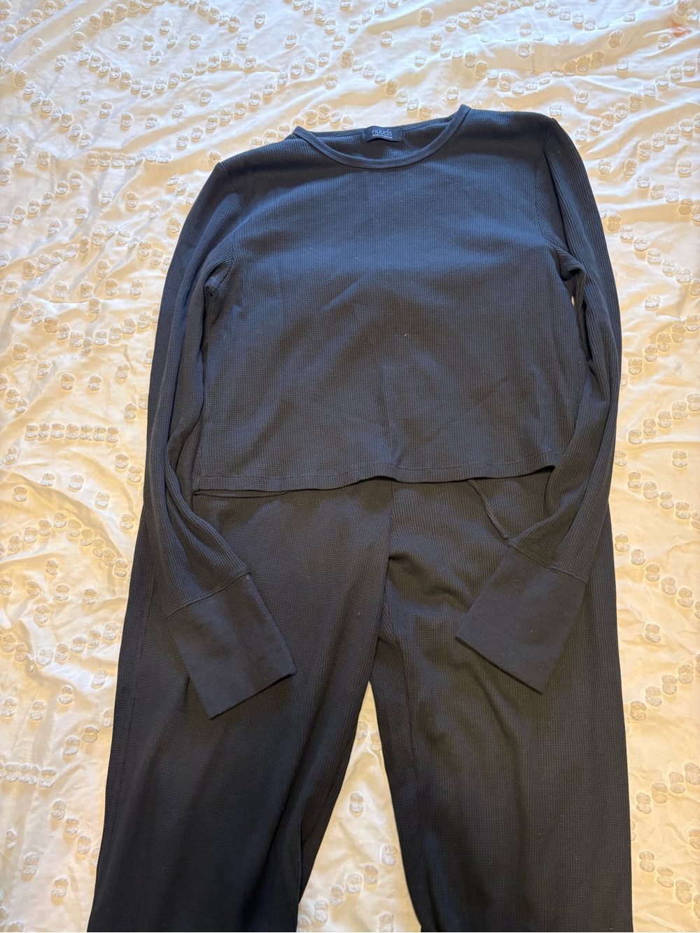 Nuuds micro waffle lounge set NWOT